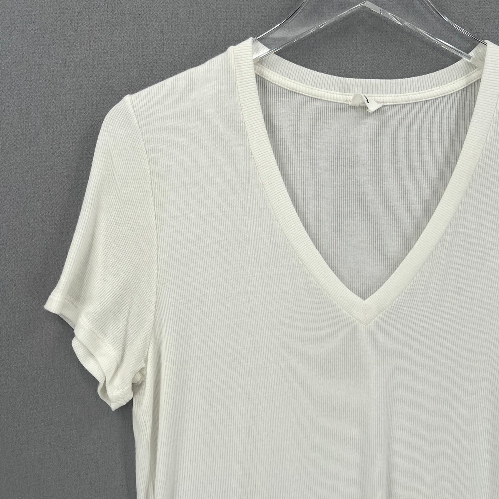 ARITZIA WILFRED FREES Leonis T-shirt Womens Small White V-neck Short Sleeve Rib - Picture 3 of 12